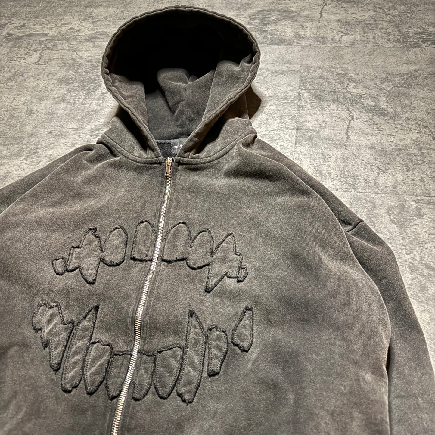 DISTRESSED PATCH HOODIE