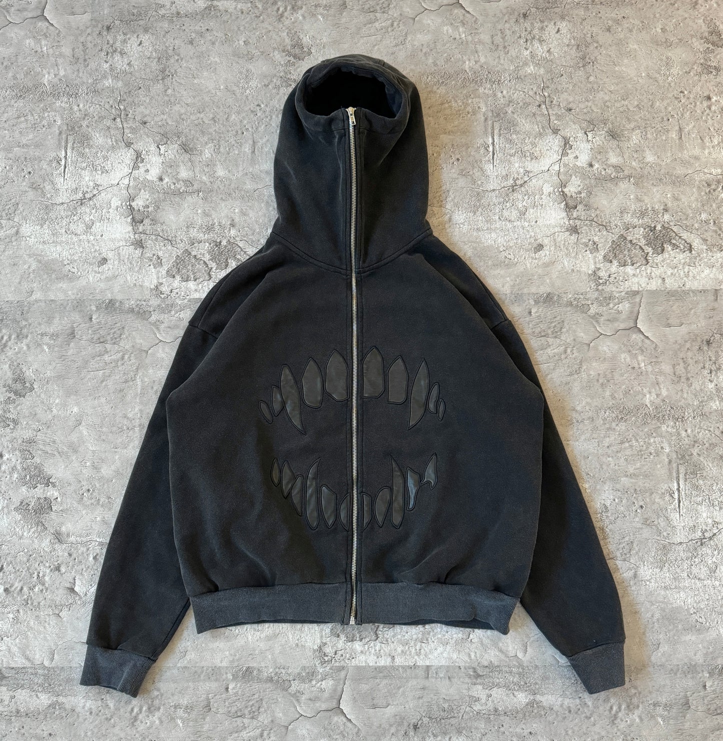LEATHER PATCH HOODIE